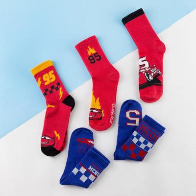 Носки детские Тачки, 5 пар, 16-18 см