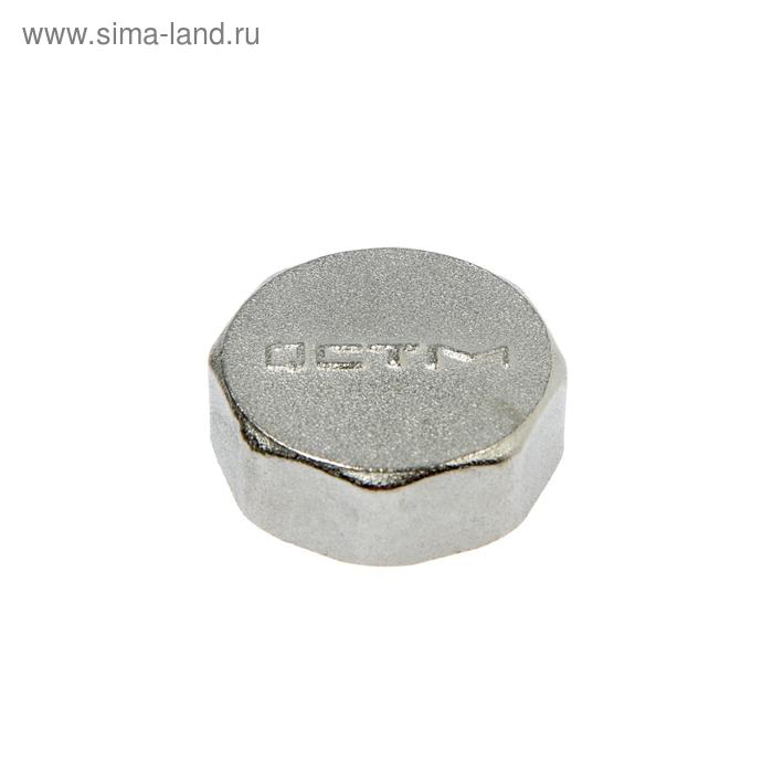 Заглушка "CTM", 1", внутренняя резьба, никелированная латунь - Фото 1