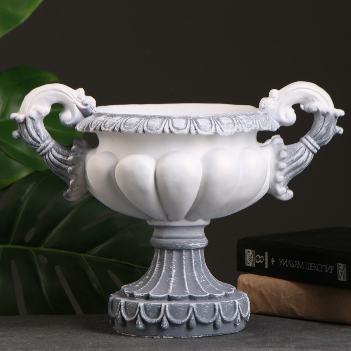 Вазон для цветов «Арабский», 1.3 л, 25×18×20 см, гипс, серый - Фото 1