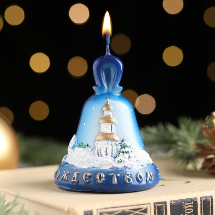 Свеча декоративная "Колокольчик Рождественский", малая, 6х6х7 см - Фото 1