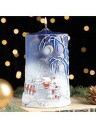 Свеча-цилиндр «Новогодняя», 7×10×16 см - Фото 2