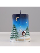 Свеча-цилиндр «С Новым Годом!», 4×8×10.5 см - Фото 3