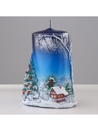 Свеча-цилиндр «Зимняя», 8×11.5×15 см - Фото 4