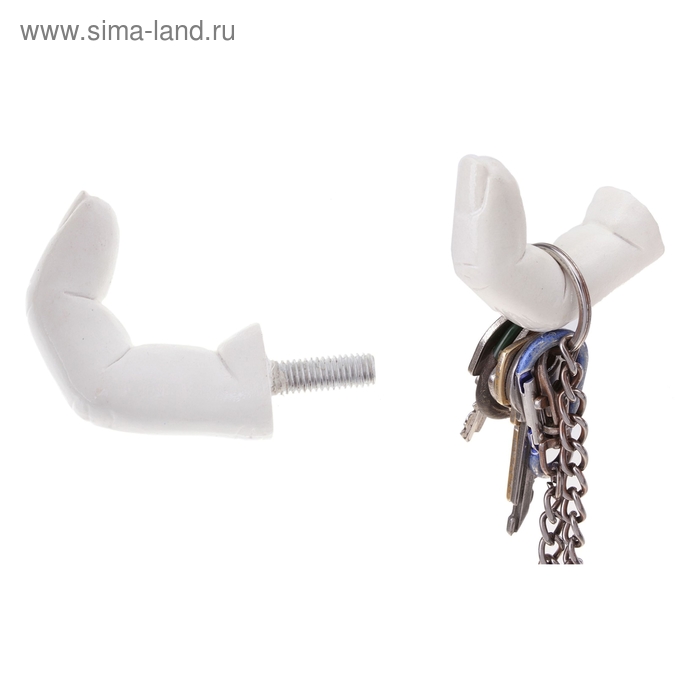 Крючок-палец, белый - Фото 1