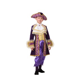 Карнавальный костюм «Маркиз», бархат, пиджак, бриджи, треуголка, р. 30, рост 116 см Ош
