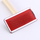 Пуходерка Wood средняя с каплями, деревянная ручка, 9×12 см - Фото 3