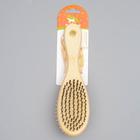 Двусторонняя щётка-расческа с деревянной ручкой, 7×21 см - Фото 5