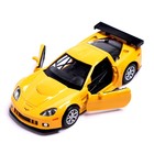 Машина металлическая CHEVROLET CORVETTE C6-R, 1:32, открываются двери, инерция, цвет жёлтый 5120166 - фото 12420455