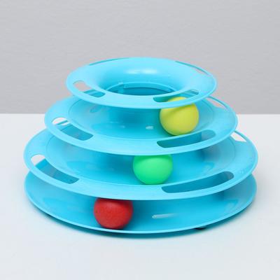 Игровой комплекс для кошек с 3 шариками, микс цветов