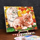 Картина по номерам на холсте с подрамником «Котята в листве» 40 × 50 см - фото 6303379