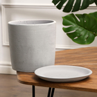 Горшок цветочный "Цилиндр Ролл" бетон, графит, 4 л - фото 33472430