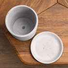 Горшок цветочный "Цилиндр Ролл" бетон, графит, 4 л - фото 33472432