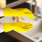 Перчатки хозяйственные резиновые, размер S, цвет жёлтый - Фото 1
