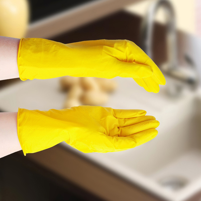 Перчатки хозяйственные резиновые, размер S, цвет жёлтый