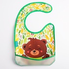 Нагрудник для кормления M&B «Мишка» непромокаемый на липучке, с карманом - Фото 8