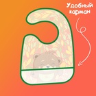 Нагрудник для кормления M&B «Мишка» непромокаемый на липучке, с карманом - Фото 5