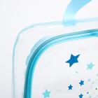Сумка в роддом с косметичкой «Звёзды», набор 2 шт., 50х31/36х25, цвет прозрачный/голубой, M&B - Фото 3
