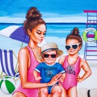 Полотенце пляжное в сумке Этель «Family» 70х140 см, микрофибра - фото 21078335