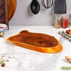 Блюдо-спил для подачи "Олива", 25-30 х 25-30 см, массив оливы, микс - фото 9006229