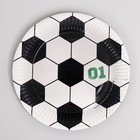 Набор бумажной посуды «С днём рождения, футболист»: 6 тарелок, 1 гирлянда, 6 стаканов, 6 колпаков - фото 36726855