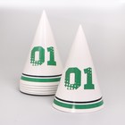 Набор бумажной посуды «С днём рождения, футболист»: 6 тарелок, 1 гирлянда, 6 стаканов, 6 колпаков - фото 36726857