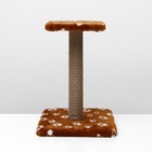 Когтеточка «Полка» с подставкой, 30×30×40 см, джут, коричневая с лапками - Фото 3