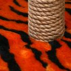 Домик-когтеточка "Круглый с площадкой", 52 х 52 х 95 см, джут  тигр - Фото 10