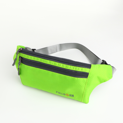 Сумка поясная FULLDORN на молнии, 2 наружных кармана, 30×1×10, зелёная