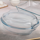 Набор посуды для запекания, 5 предметов: кастрюля круглая 1,5 л, кастрюля овальная 2,5 л, форма прямоугольная 2,5 л - Фото 4