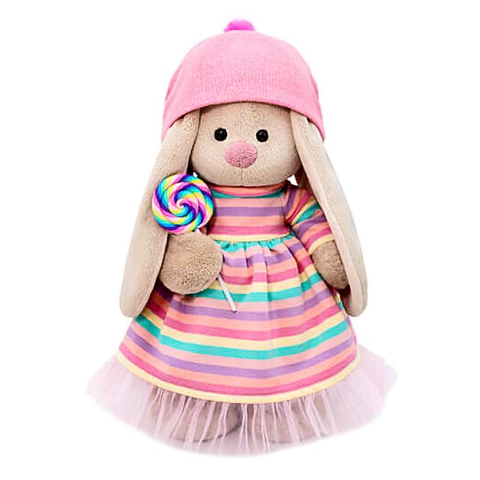 Мягкая игрушка «Зайка Ми» в полосатом платье с леденцом, 32 см