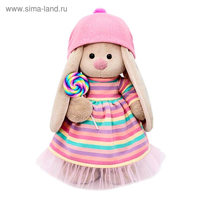 Мягкая игрушка «Зайка Ми» в полосатом платье с леденцом, 32 см - Фото 1
