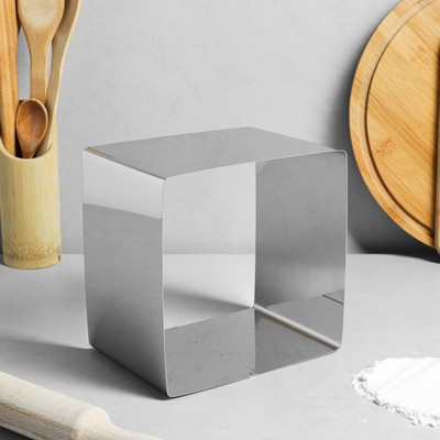 Форма для выпечки и выкладки TAS-PROM «Квадрат», h=12 см, 16×16 см, нержавеющая сталь