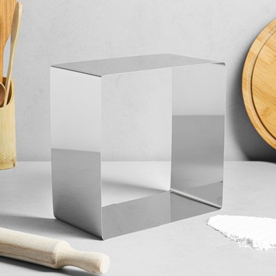 Форма для выпечки и выкладки «Квадрат», h=12 см, 22×22 см, нержавеющая сталь