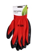Перчатки садовые, нейлоновые, с резиновым обливом, размер 10, чёрно-красные, Greengo - Фото 11