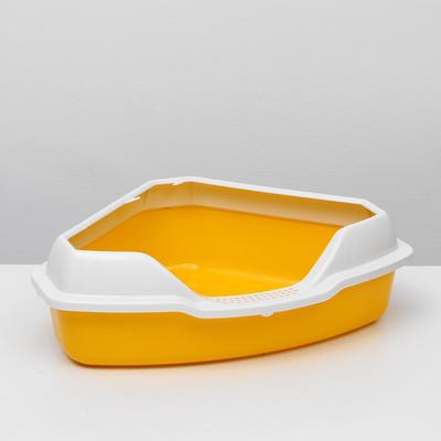 Туалет треугольный "Айша" с бортом 56 х 42 х 17 см, желтый