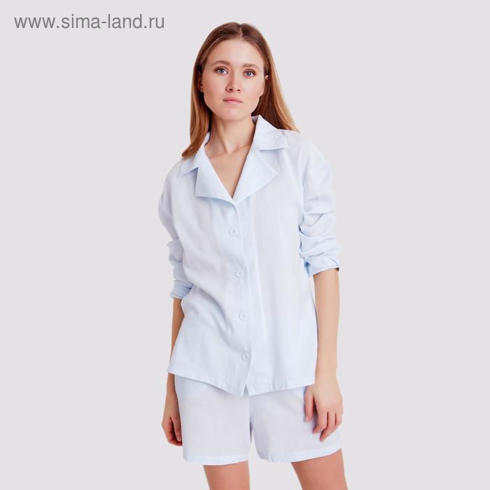 Блуза женская с воротником MINAKU: Enjoy цвет светло-голубой, р-р 42
