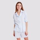 Блуза женская с воротником MINAKU: Enjoy цвет светло-голубой, р-р 52 - фото 809296899