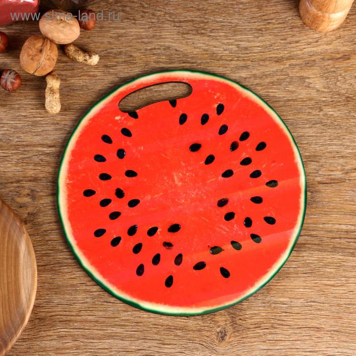 Доска разделочная сувенирная «Арбуз в разрезе», 25.5 см, круглая - Фото 1