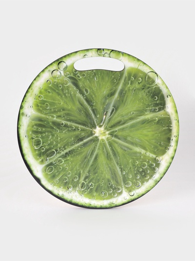 Доска разделочная сувенирная Дарим Красиво «Лайм в разрезе», 25.5 см, круглая, дерево, зелёная