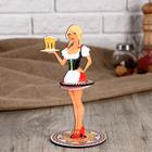 Салфетница "Девушка официантка с пивом с косами", цветная наклейка - Фото 2