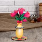 Салфетница деревянная "Цветы в вазе" - фото 4308452