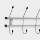 Вешалка настенная на 5 крючков «Стандарт 5», 45×18×8 см, цвет серый металлик - Фото 2