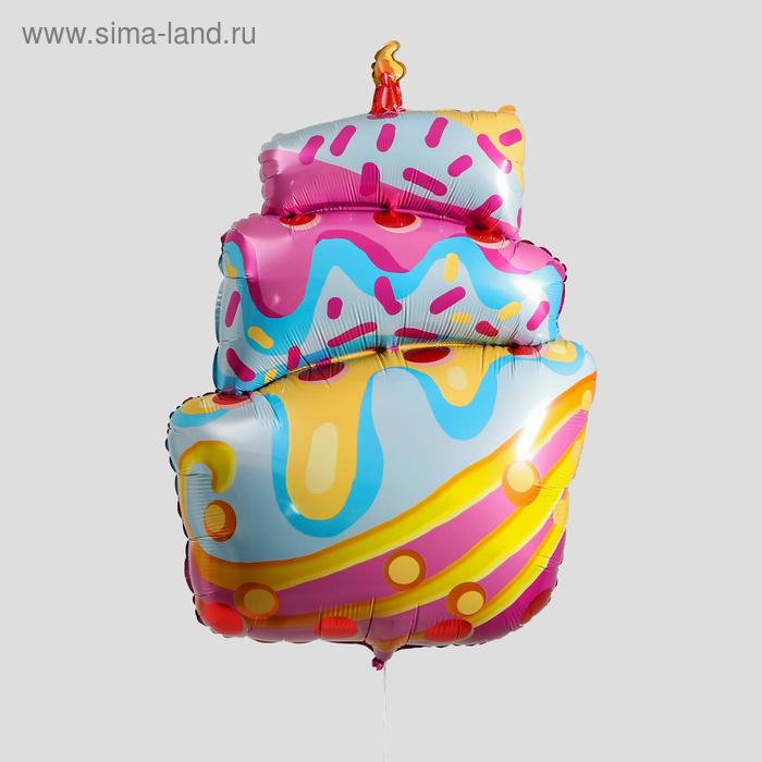 Шар фольгированный 43" «Торт со свечой» - Фото 1