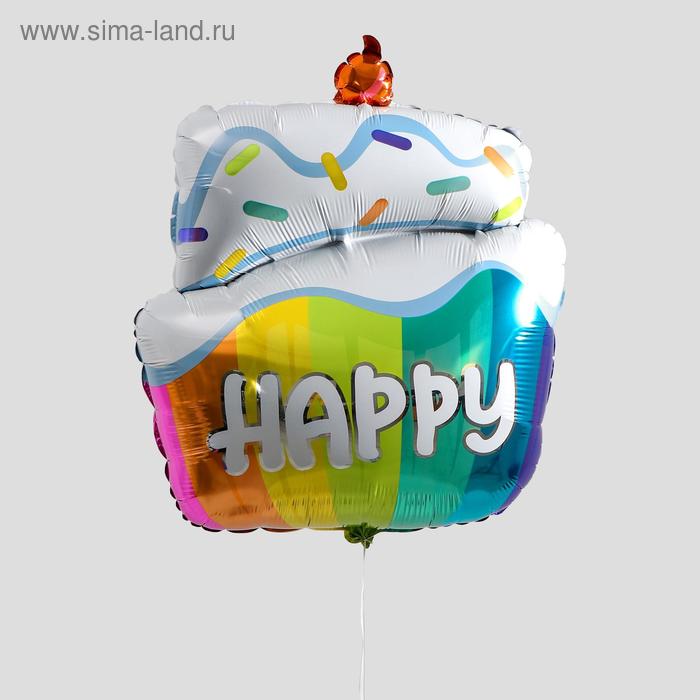 Шар фольгированный 34" «Счастливый», торт - Фото 1