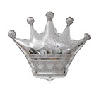 Шар фольгированный 34" «Корона», фигура, цвет серебро - фото 9007059