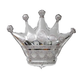 Шар фольгированный 34" «Корона», фигура, цвет серебро