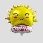 Шар фольгированный 24" «Солнце, с днём рождения», фигура, цвет жёлтый - фото 318337254