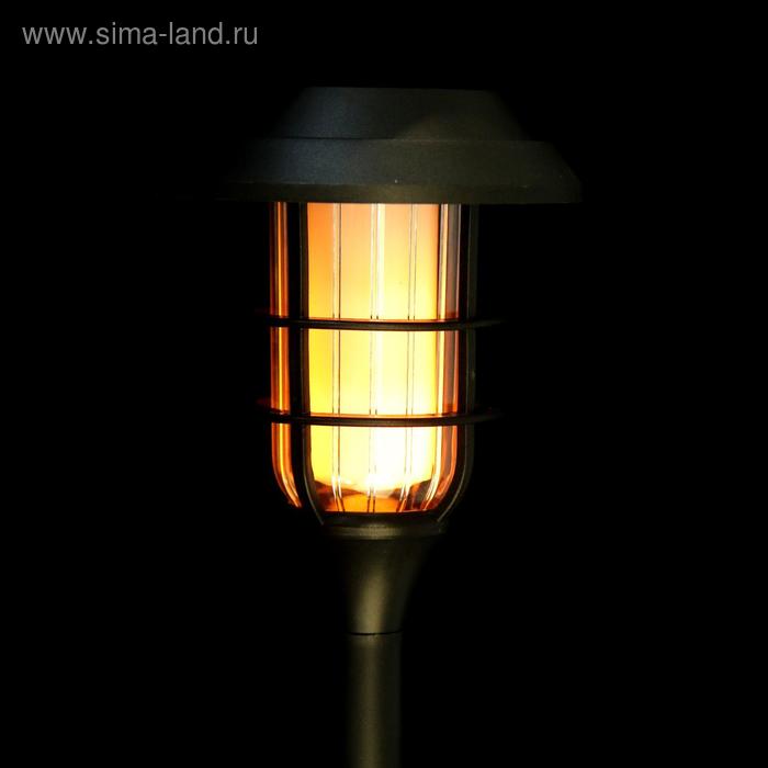 Садовый светильник «Старт» на солнечной батарее «Факел», 11 × 42 × 11 см, эффект пламени