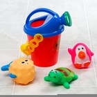 Набор игрушек для игры в ванне: лейка + 3 пвх игрушки, виды и цвет МИКС - фото 9007247
