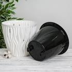 Кашпо для цветов со вставкой «Вдохновение», 5.7 л, d=23.5 см, белое/черное - Фото 2